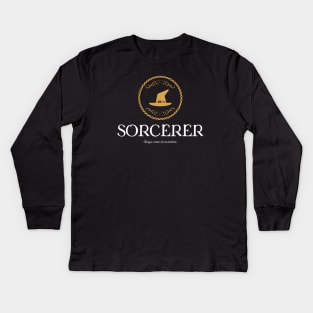 Sorcerer Sorcerers Magic Dungeons Crawler and Dragons Slayer Kids Long Sleeve T-Shirt